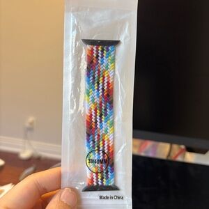 Brand new Rainbow Braided Watch Band with elasticity for Apple Watch